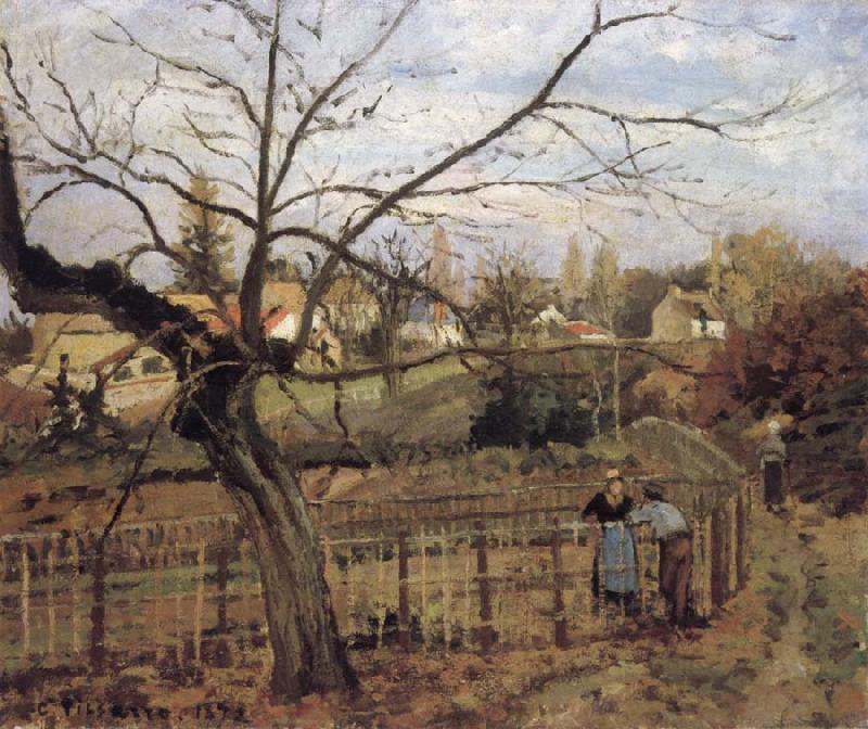 Camille Pissarro The Fence La barriere oil painting picture